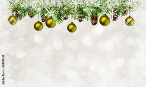 Christmas tree twigs, balls...