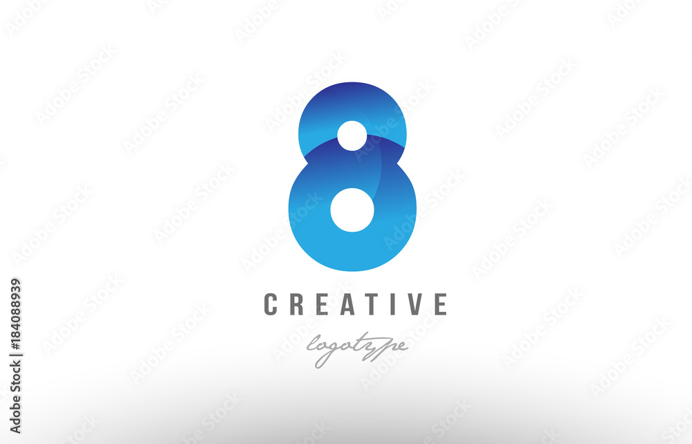 Vecteur Stock 8 eight blue gradient number numeral digit logo icon design |  Adobe Stock