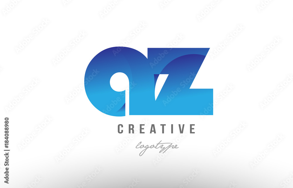 Fototapeta premium blue gradient az a z alphabet letter logo combination icon design