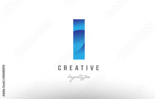 1 one blue gradient number numeral digit logo icon design