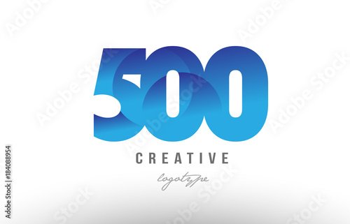 500 blue gradient number numeral digit logo icon design