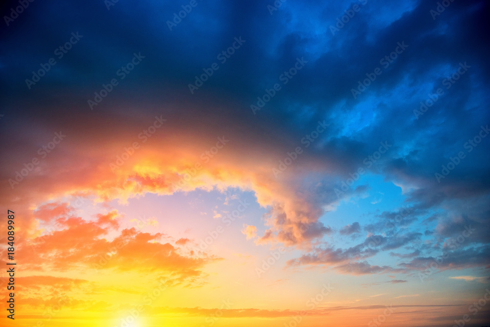 Colorful sky background after sunset