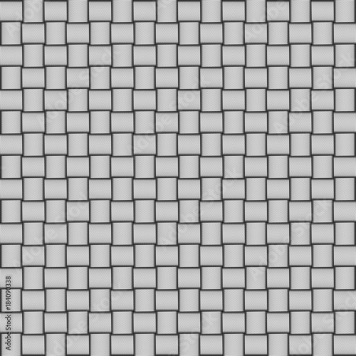 Seamless checkered pattern with grunge striped intersecting square elements.