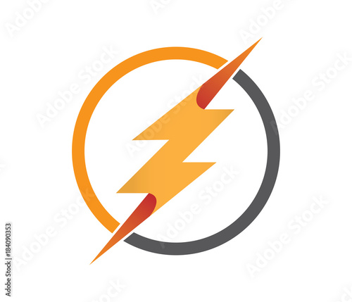 lightning thunderbolt electricity gear vector logo design
