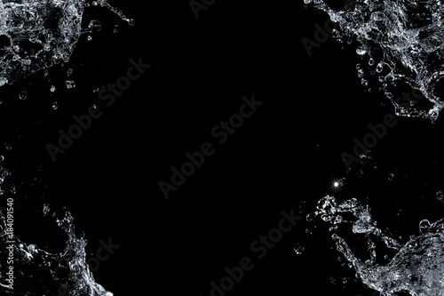 water Splash isolate On black Background