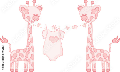 Pink baby girl giraffe