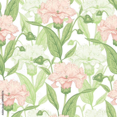 Wallpaper Mural Seamless floral pattern. Torontodigital.ca