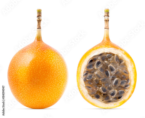 Granadilla or grenadia passion fruit isolated photo