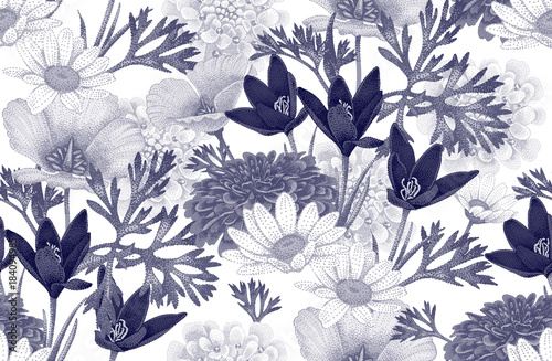 Wallpaper Mural Floral seamless pattern. Torontodigital.ca