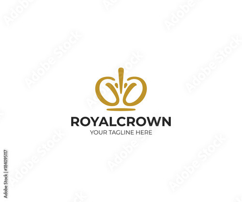 Royal Crown Logo Template. Diadem Vector Design. Coronet Illustration