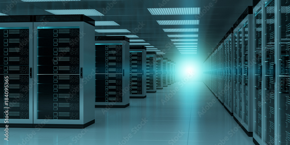 Server room data center interior 3D rendering Server room data center interior 3D rendering