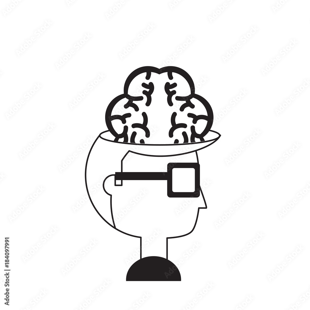 man head and brain icon man head and brain icon
