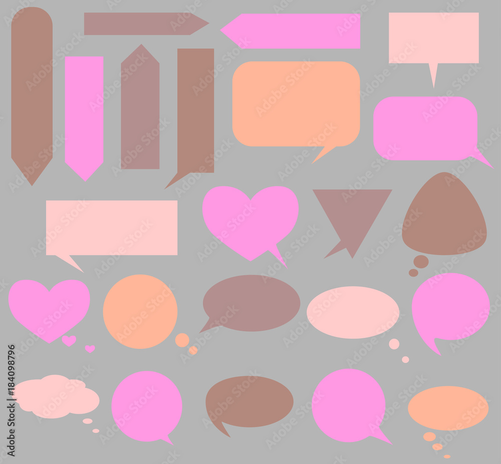 The set of various bubbles for text - round, square, triangular - for your messages