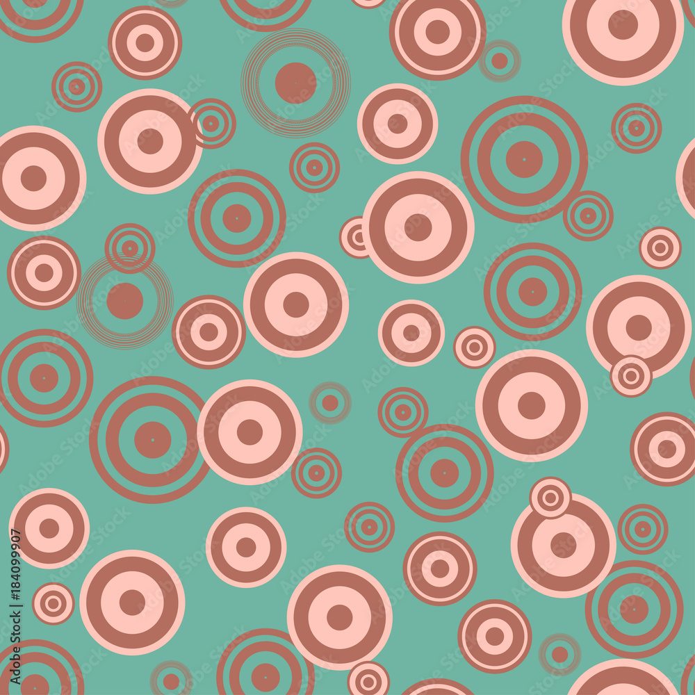 Bright seamless background with a pattern of concentric circles drops of water