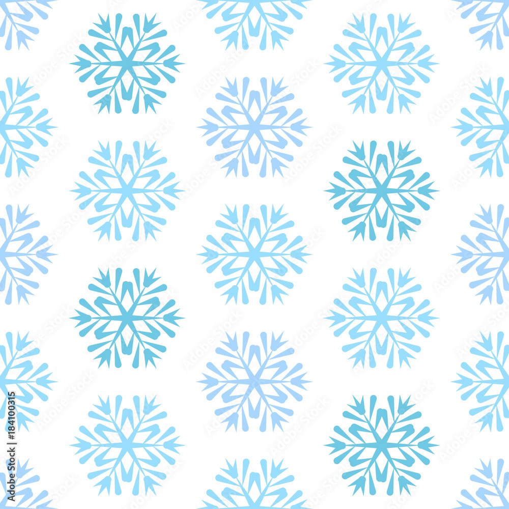 Seamless blue winter pattern with diamond of dots and snowflakes Seamless blue winter pattern with diamond of dots and snowflakes