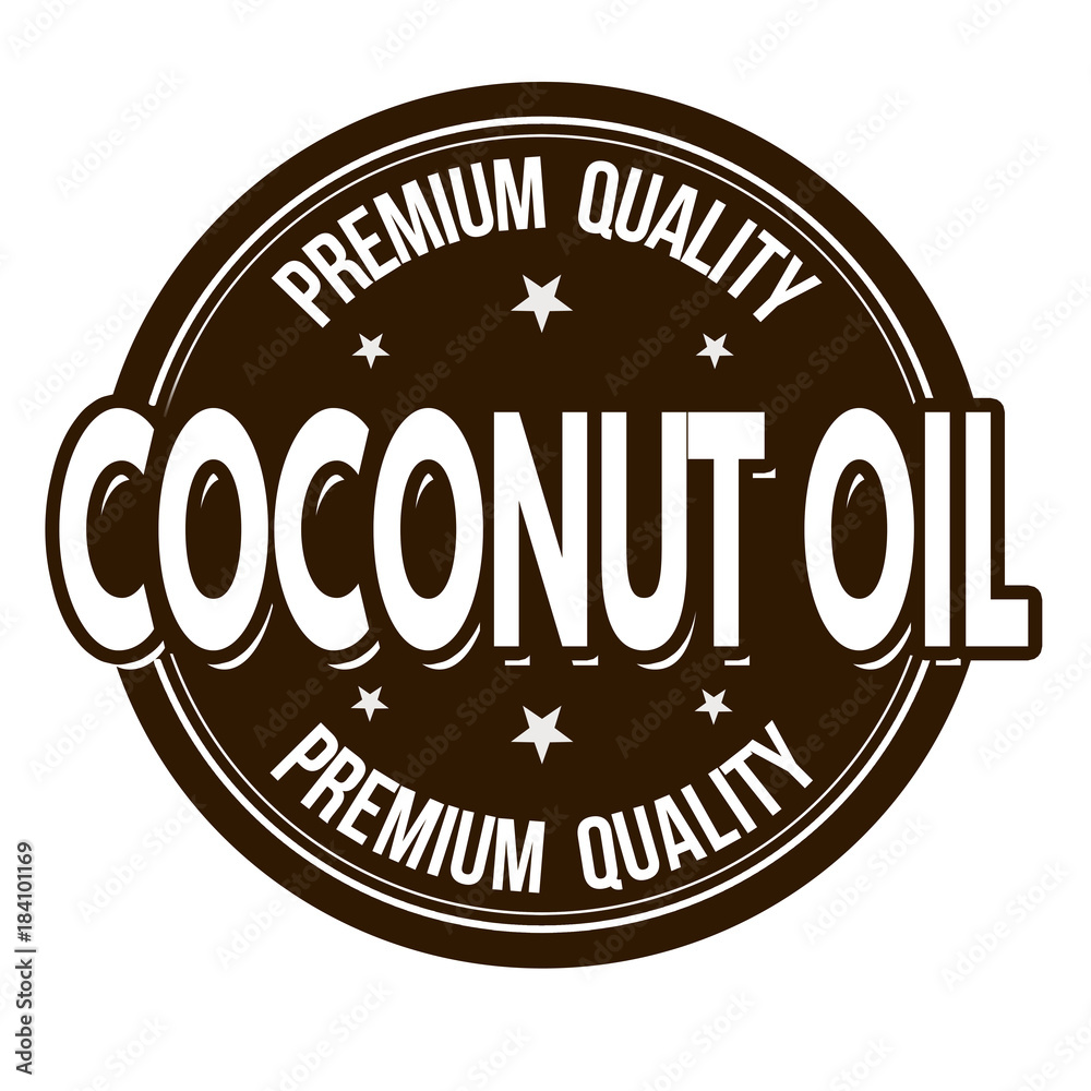 Coconut oil sign or stamp