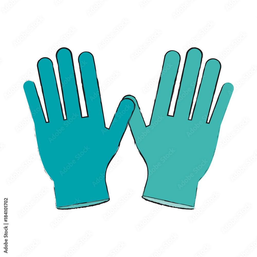Obraz premium Medical gloves isolated icon vector illustration graphic design