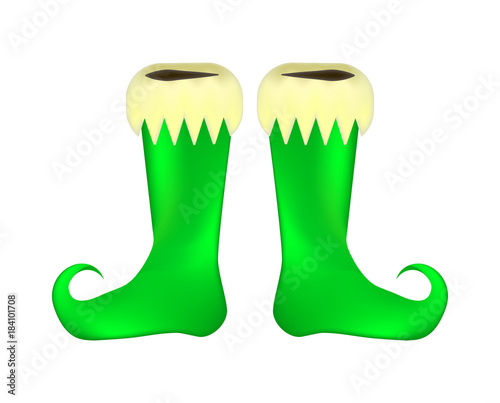 Elf shoes pair design isolated on white background