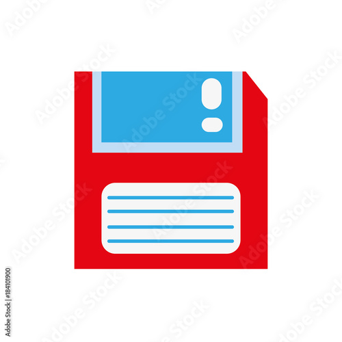 colorful retro diskette technology with data information