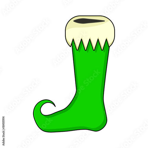 Elf shoe design isolated on white background