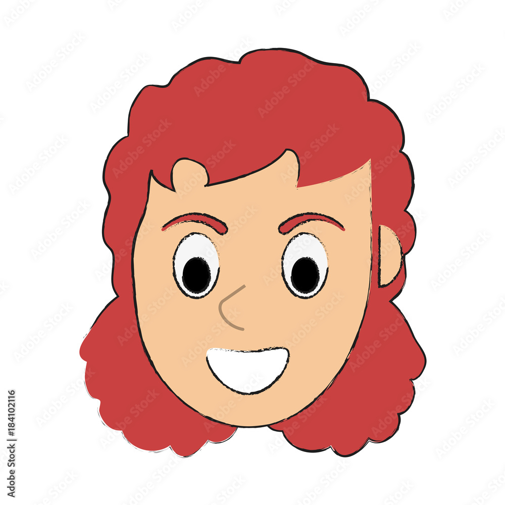 Young woman face icon vector illustration graphic design Young woman face icon vector illustration graphic design