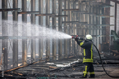 German firefighters extinguish the last fires after the big fire