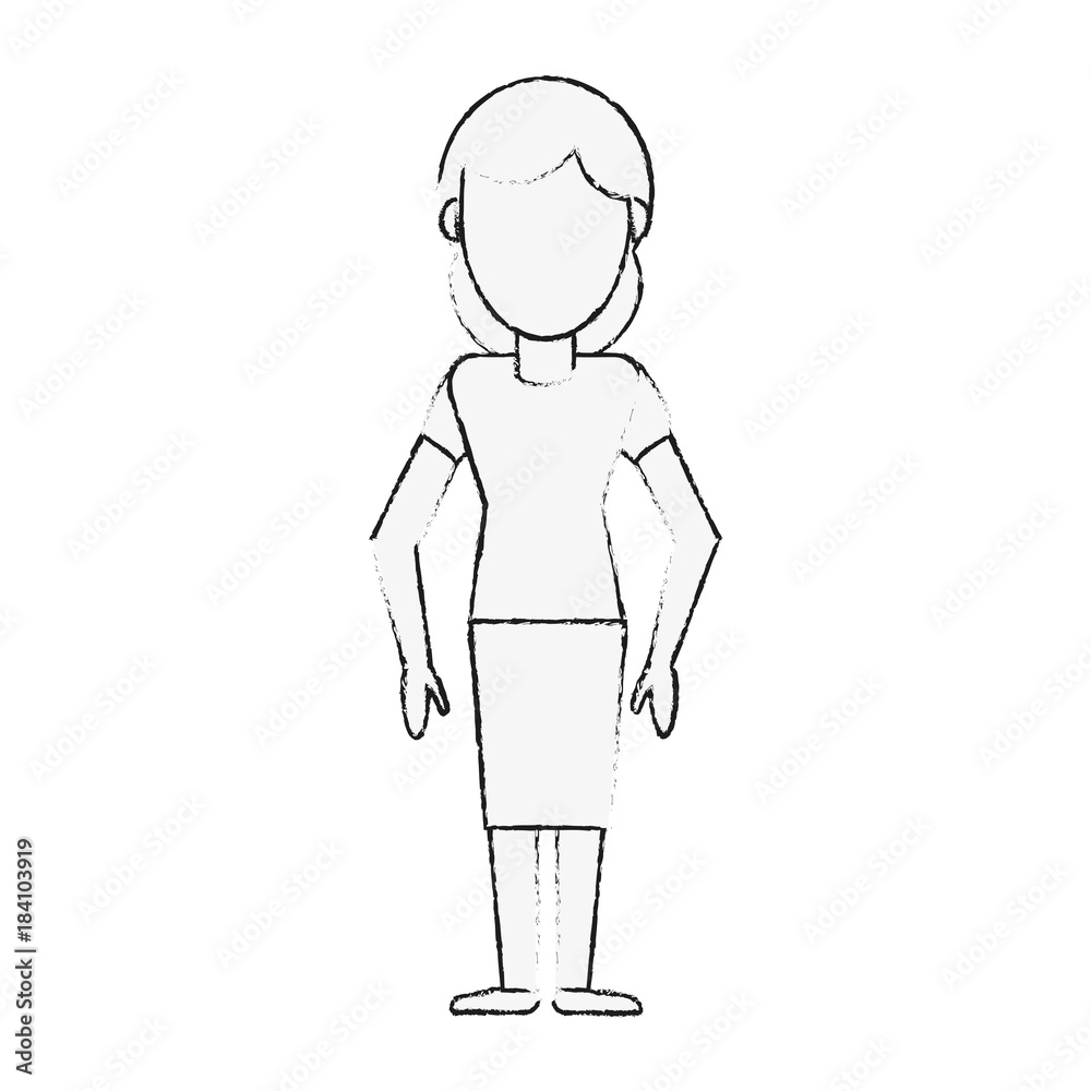 Young woman avatar cartoon icon vector illustration graphic design