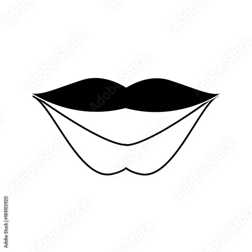 contour fashion mouth with lipstick makeup in the lips