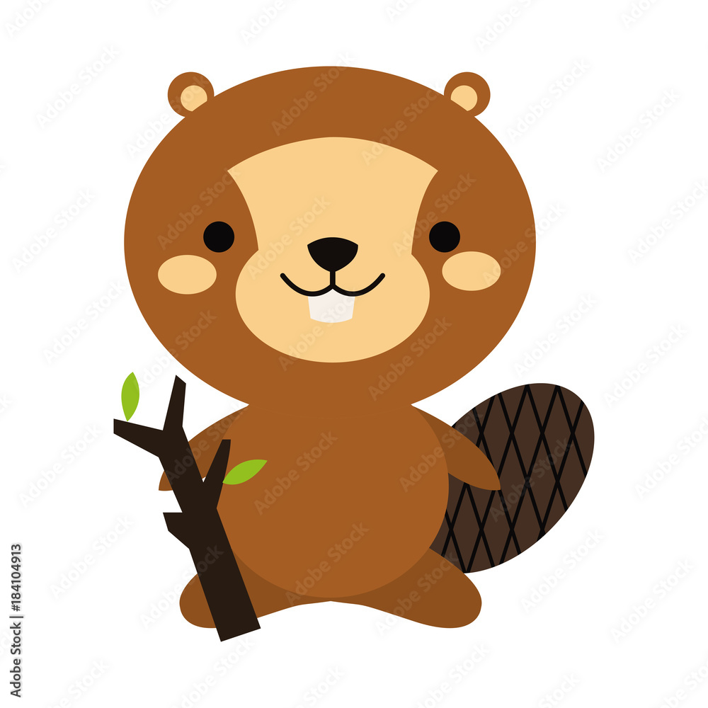 Obraz premium Cute squirrel cartoon icon vector illustration graphic design