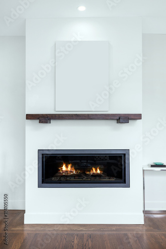Modern Fireplace with copy space for Art.