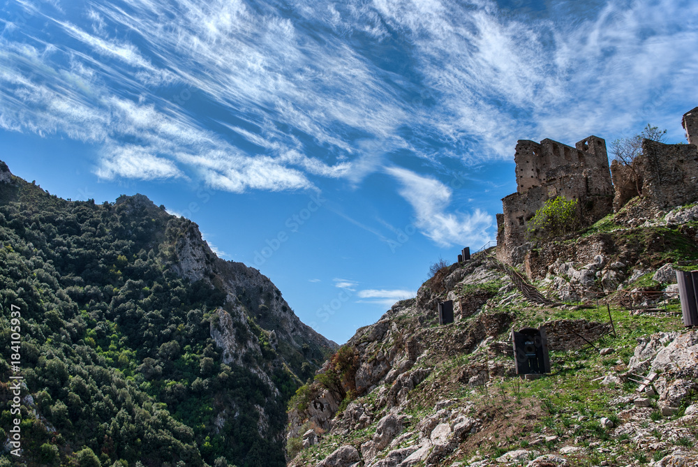 Ruin St. Severino of Centola village, Italy