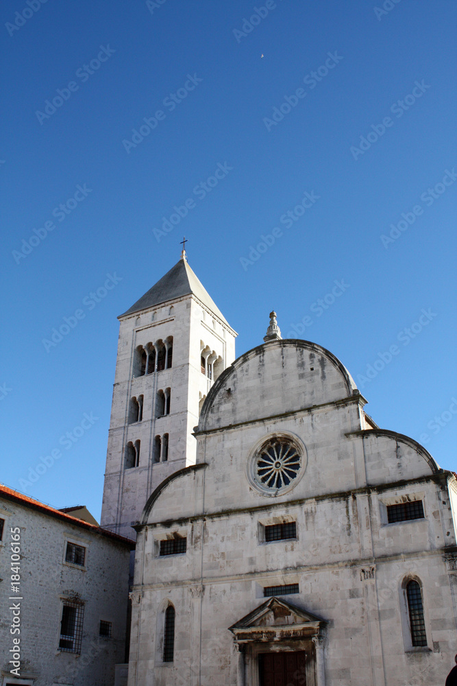 Church with bell tower in Zadar Croatia