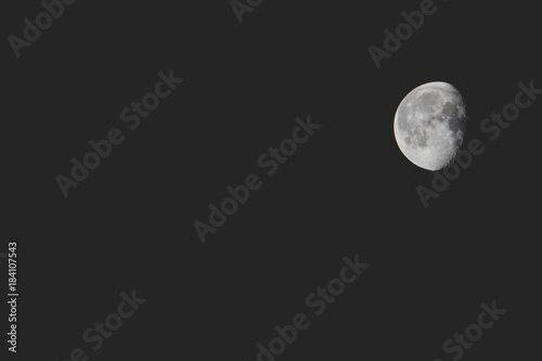 the moon on a black background
