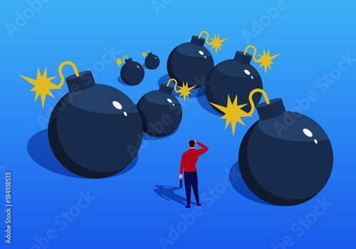 The businessman entered the minefield
