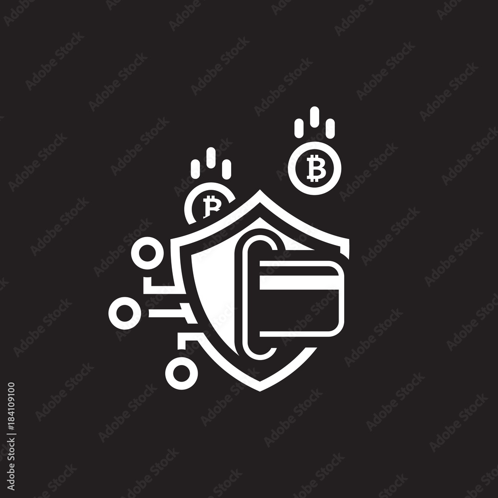 Bitcoin Secure Transaction Icon. Bitcoin Secure Transaction Icon.
