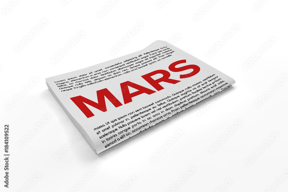 Mars on Newspaper background Mars on Newspaper background