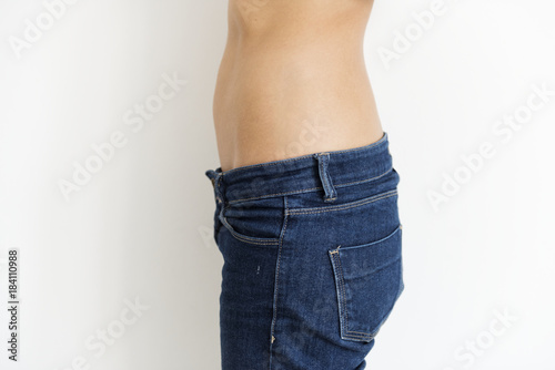 A side view of bared woman body