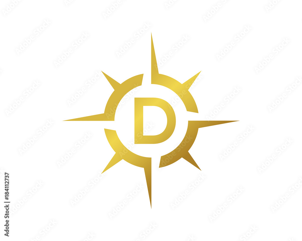 Find the Way with Compass Initial Letter D Logo Symbol Find the Way with Compass Initial Letter D Logo Symbol