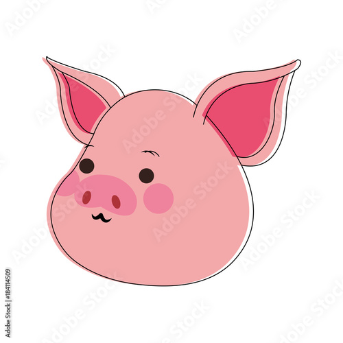 Pig cute cartoon icon vector illustration graphic design