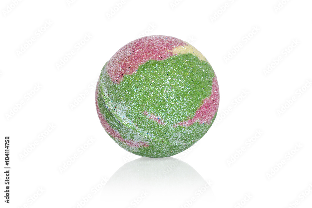 Green bomb for a bath, isolated on white background Green bomb for a bath, isolated on white background
