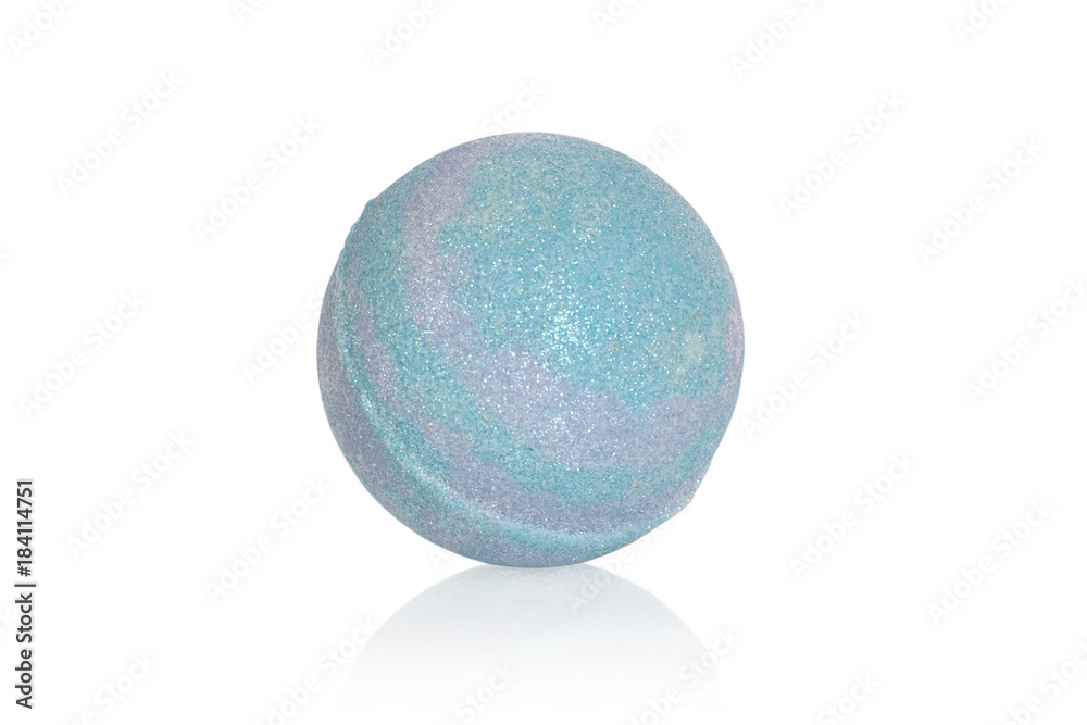 Blue bomb for a bath, isolated on white background Blue bomb for a bath, isolated on white background