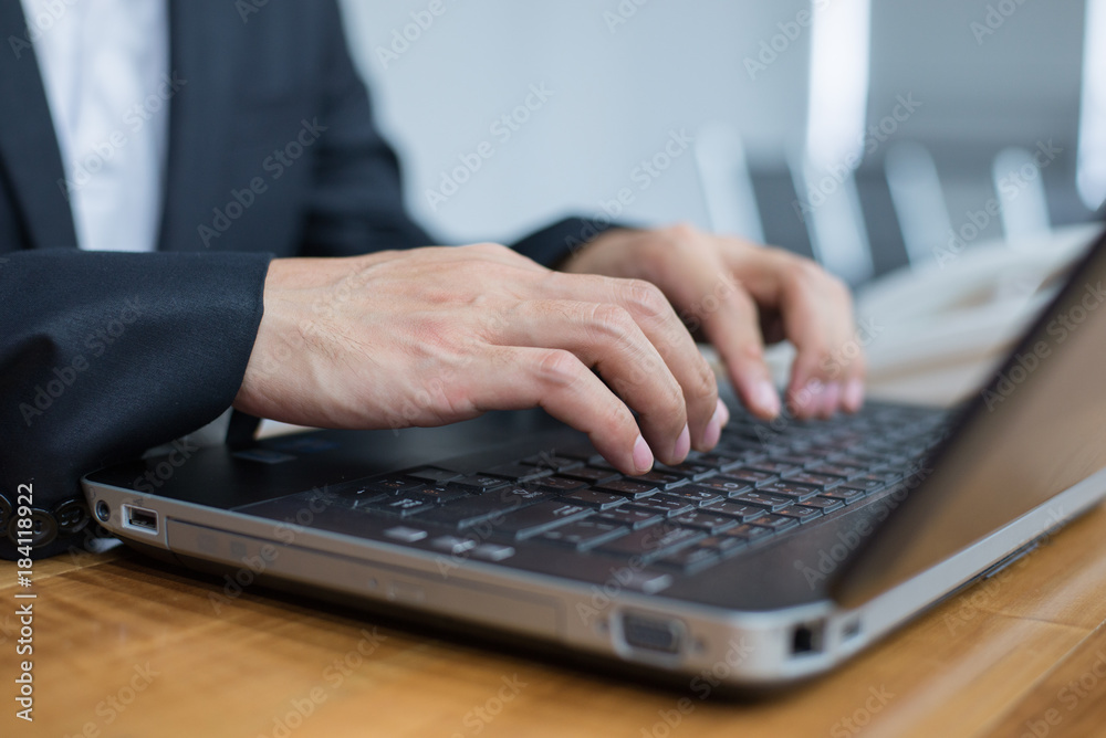 close up hand of businessman typing keyboard on laptop. business people and technology concept. close up hand of businessman typing keyboard on laptop. business people and technology concept.