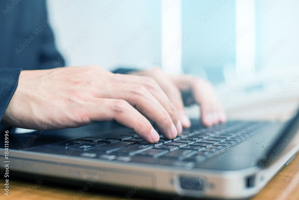 close up hand of businessman typing keyboard on laptop. business people and technology concept. close up hand of businessman typing keyboard on laptop. business people and technology concept.