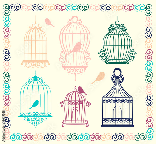 Vintage bird cages
