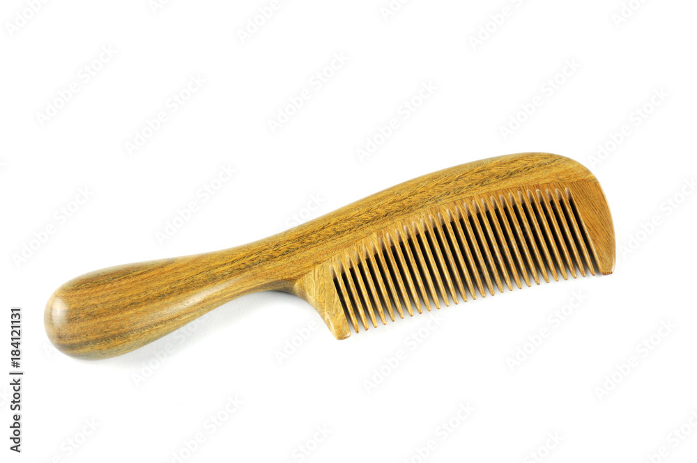 single wood comb isolated on white background single wood comb isolated on white background