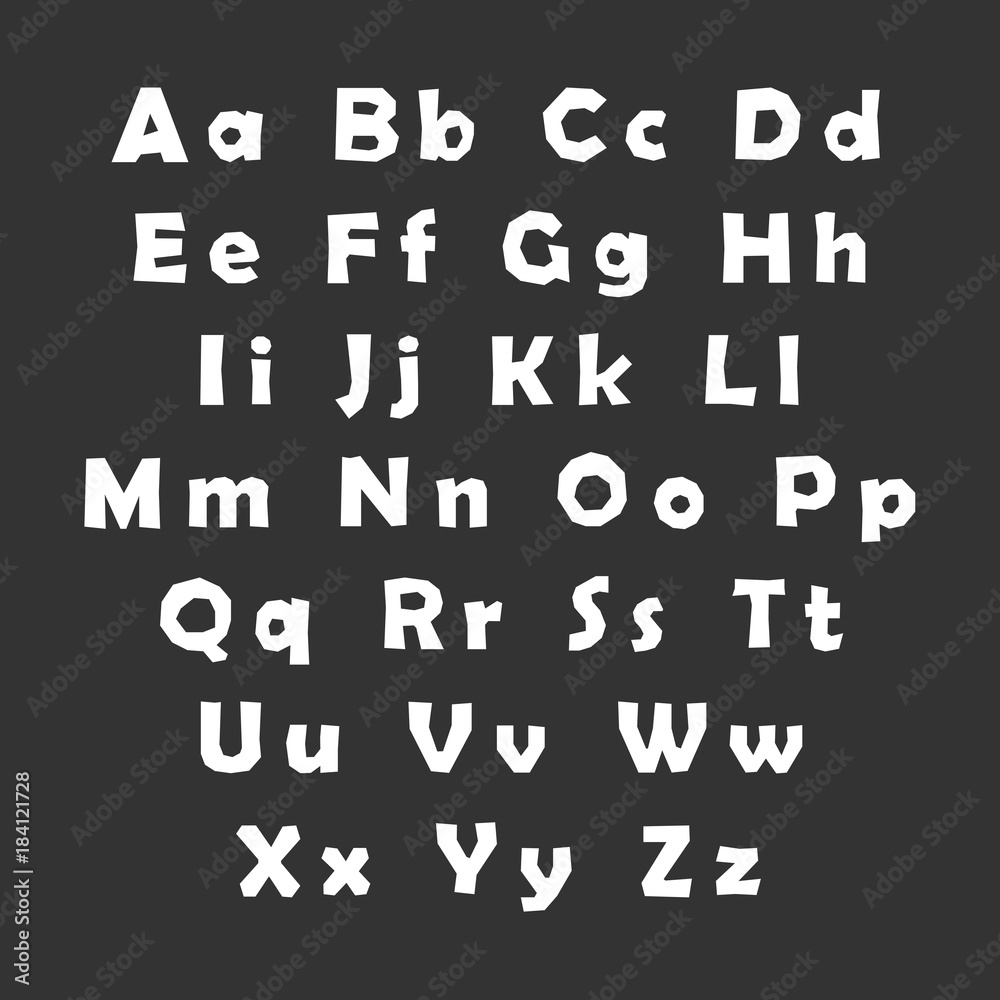 English alphabet, uppercase and lowercase letters