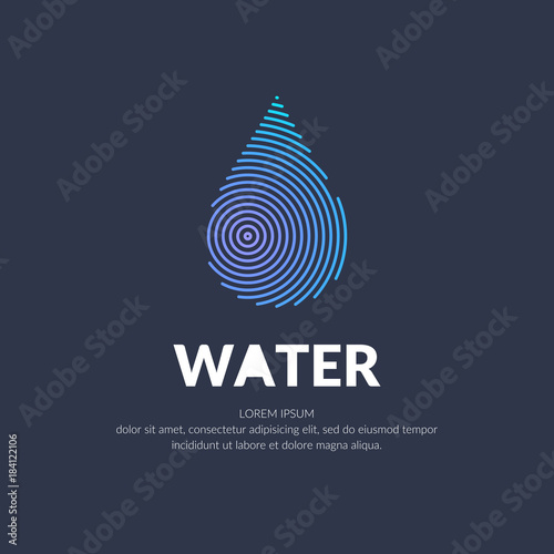 Modern line vector logo of the water drop.