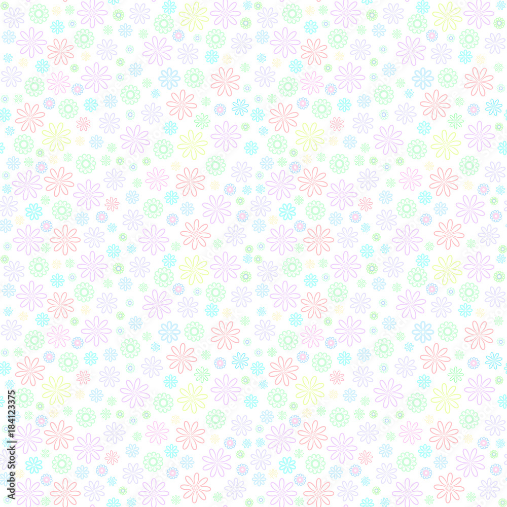 Seamless floral pattern on white background,