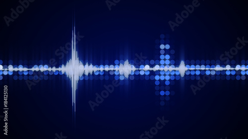 Blue audio waveform equaliz...