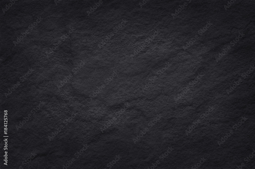 Fototapeta premium Dark grey black slate texture in natural pattern with high resolution for background and design art work. Black stone wall.